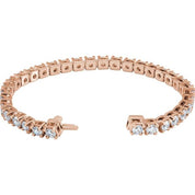 14K Rose 10 CTW Lab-Grown Diamond Link 7 1/4" Bracelet