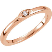 14K Rose .02 CTW Natural Diamond Stackable Ring