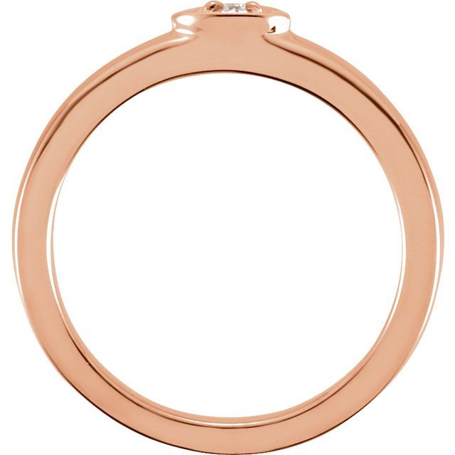 14K Rose .02 CTW Natural Diamond Stackable Ring
