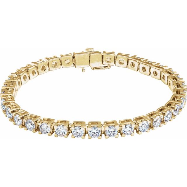 14K Yellow 10 CTW Lab-Grown Diamond Link 7 1/4" Bracelet