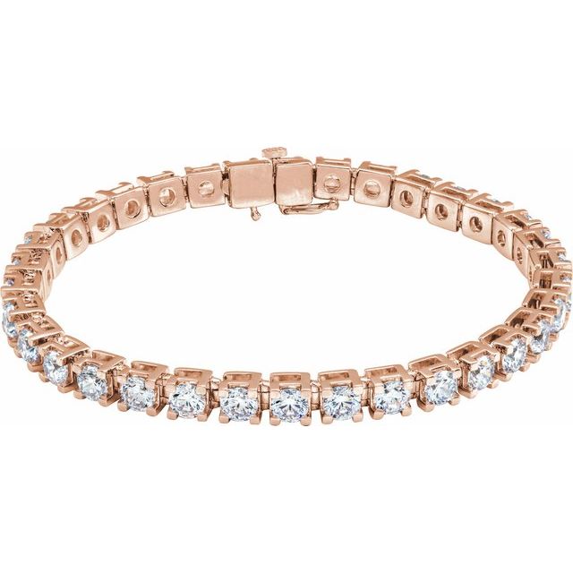 14K Rose 10 CTW Lab-Grown Diamond Link 7 1/4" Bracelet