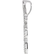14K White 3/4 CTW Natural Diamond Scroll Pendant
