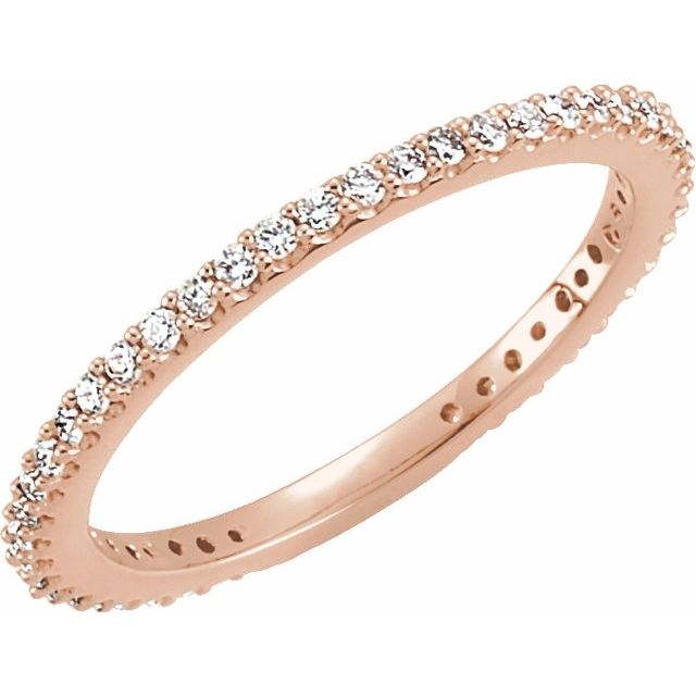 14K Rose 1/4 CTW Natural Diamond Stackable Ring