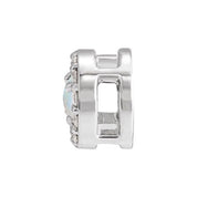 Sterling Silver Cabochon Natural White Opal & .06 CTW Natural Diamond Halo-Style Pendant