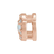 14K Rose Cabochon Natural White Opal & .06 CTW Natural Diamond Halo-Style Pendant