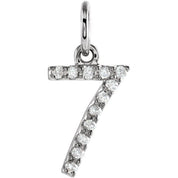 14K White .05 CTW Natural Diamond Numeral 7 Charm