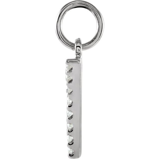 14K White .05 CTW Natural Diamond Numeral 7 Charm