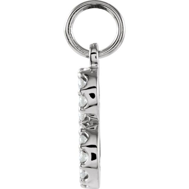 14K White .08 CTW Natural Diamond Numeral 8 Charm