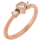 14K Rose 1/6 CTW Natural Diamond Ring