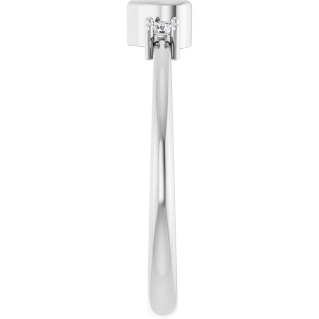 Sterling Silver 3x3 mm Heart .06 CTW Natural Diamond Semi-Set Ring