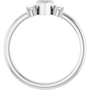 Sterling Silver 3x3 mm Heart .06 CTW Natural Diamond Semi-Set Ring