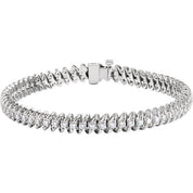 14K White 1 1/5 CTW Natural Diamond Line 7 1/4" Bracelet