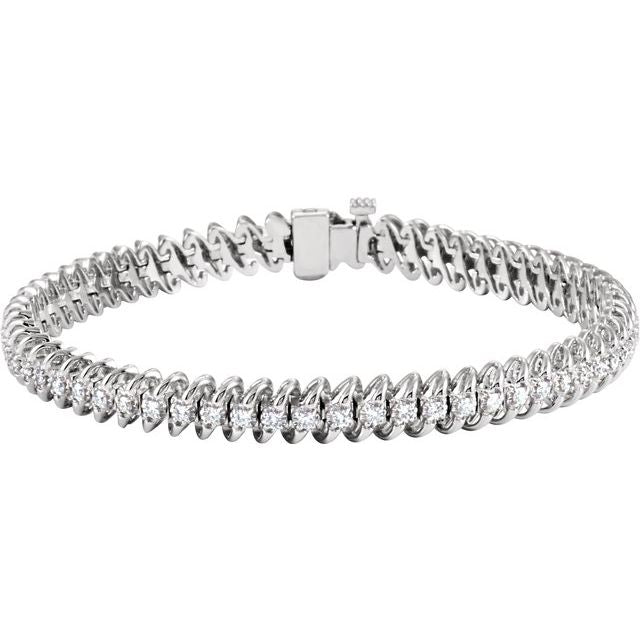 14K White 1 1/5 CTW Natural Diamond Line 7 1/4" Bracelet