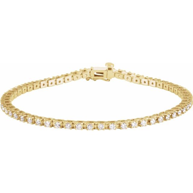 14K Yellow 2 1/4 CTW Natural Diamond Line 7 1/4" Line Bracelet