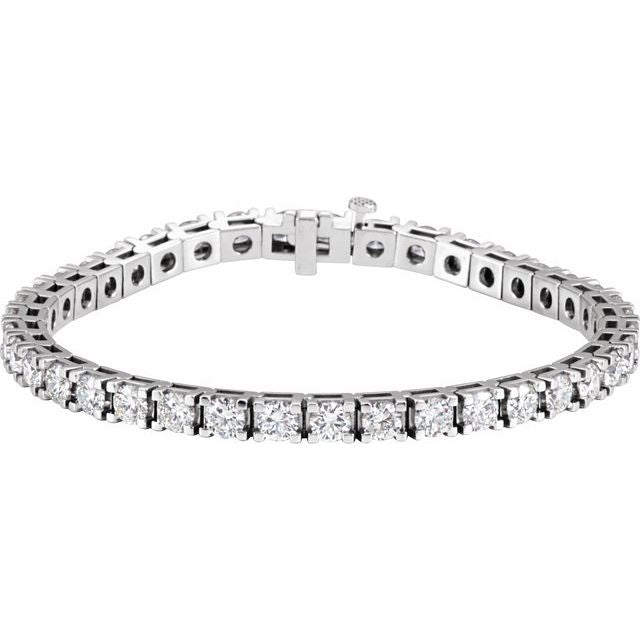 18K White 10 1/2 CTW Natural Diamond Line 7 1/4" Bracelet