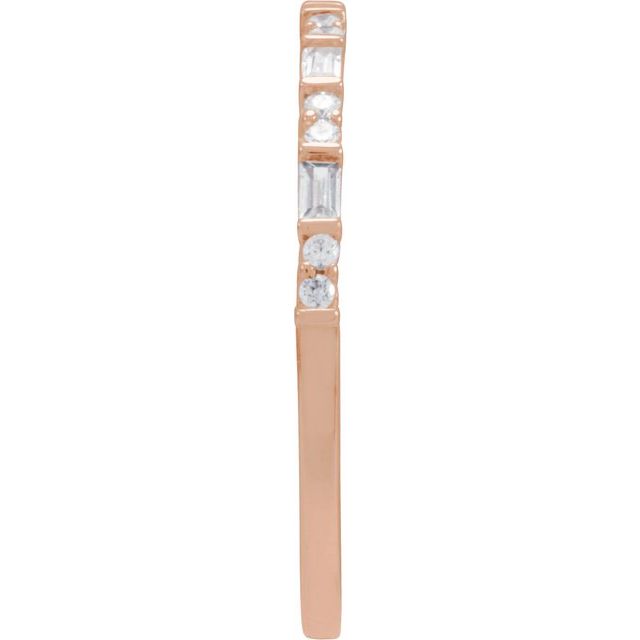 14K Rose 1/5 CTW Natural Diamond Stackable Ring