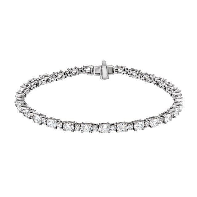 14K White 5 1/2 CTW Lab-Grown Diamond Line 7" Bracelet