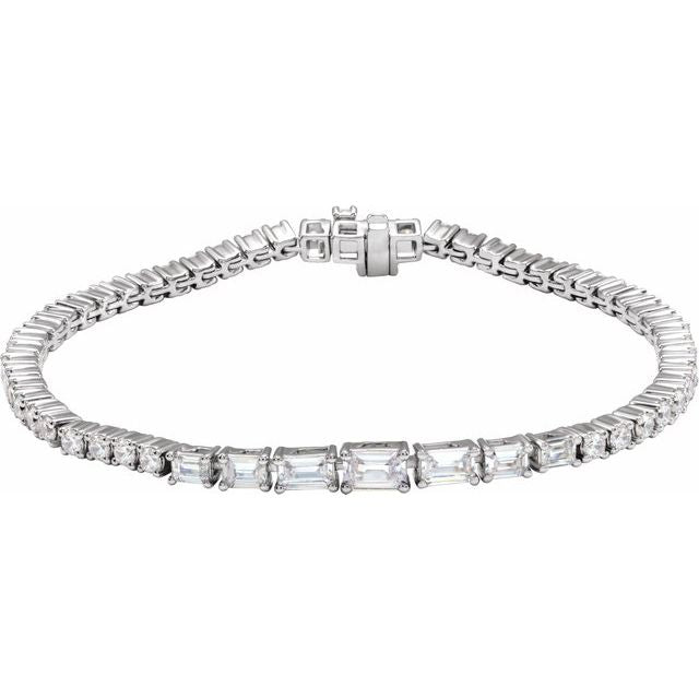 14K White 4 5/8 CTW Lab-Grown Diamond Line 7" Bracelet