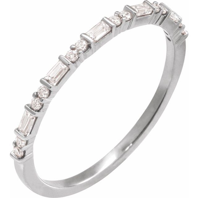 14K White 1/5 CTW Natural Diamond Stackable Ring