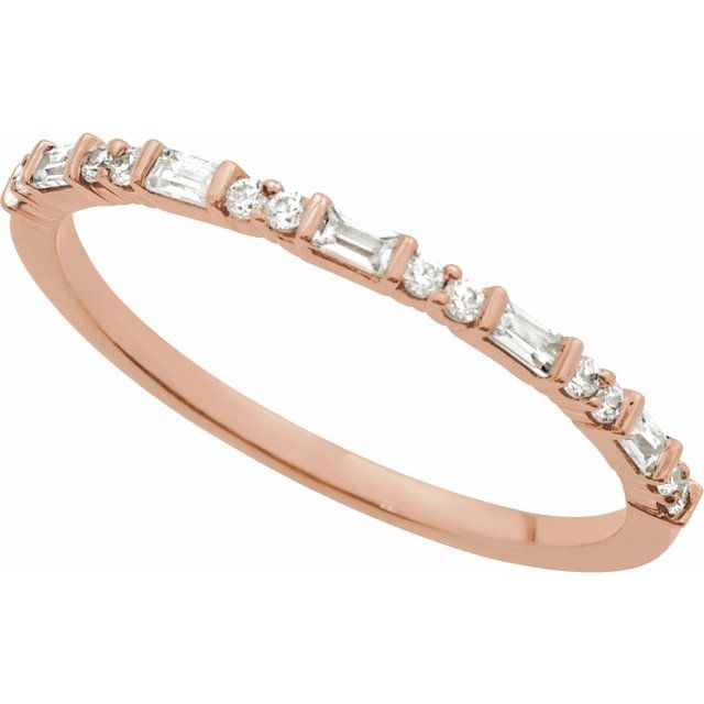 14K Rose 1/5 CTW Natural Diamond Stackable Ring