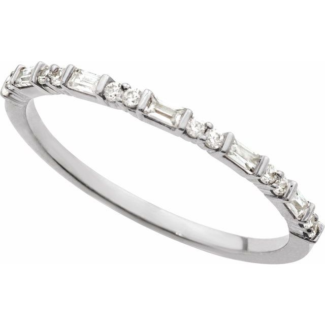 14K White 1/5 CTW Natural Diamond Stackable Ring