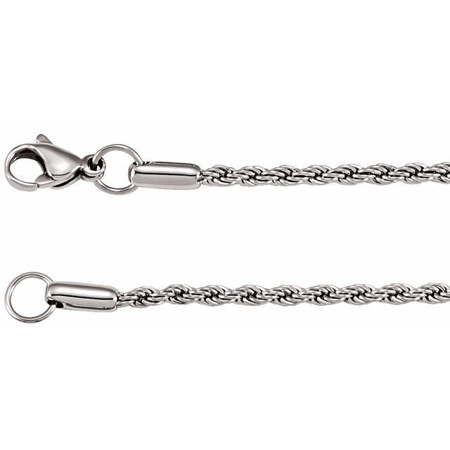 Stainless Steel 2.4 mm Rope 24" Chain