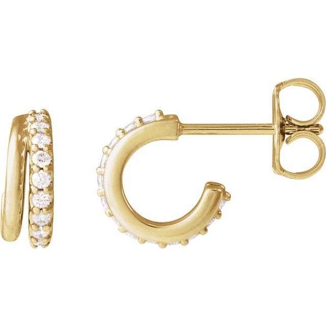 14K Yellow Lab-Grown Diamond Hoop Earrings - 1/6 CTW by LG116