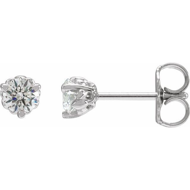 14K White 1/3 CTW Lab-Grown Diamond Fleur-de-Lis Earrings - LG137