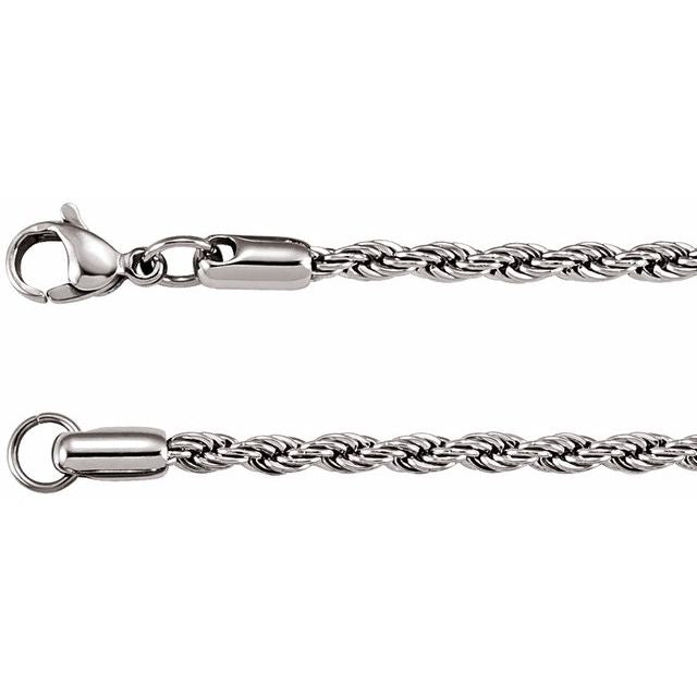 Stainless Steel 3 mm Rope 20" Chain