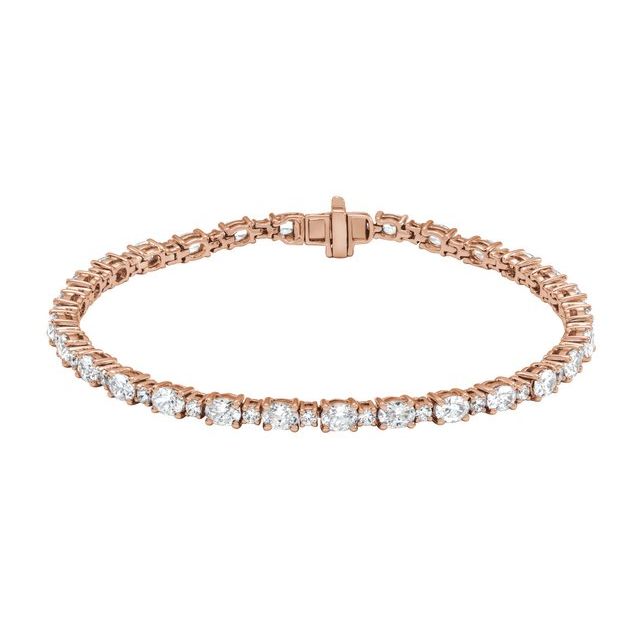 14K Rose 5 1/2 CTW Lab-Grown Diamond Line 7" Bracelet
