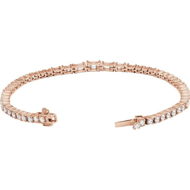 14K Rose 4 5/8 CTW Lab-Grown Diamond Line 7" Bracelet