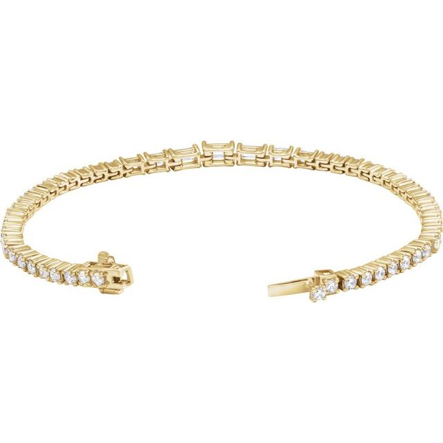 14K Yellow 4 5/8 CTW Lab-Grown Diamond Line 7" Bracelet