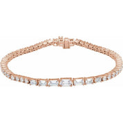 14K Rose 4 5/8 CTW Lab-Grown Diamond Line 7" Bracelet