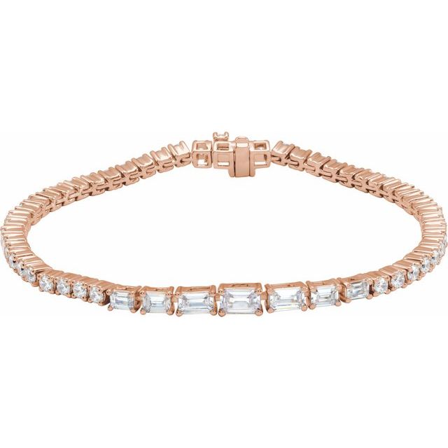 14K Rose 4 5/8 CTW Lab-Grown Diamond Line 7" Bracelet