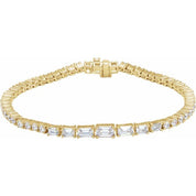 14K Yellow 4 5/8 CTW Lab-Grown Diamond Line 7" Bracelet