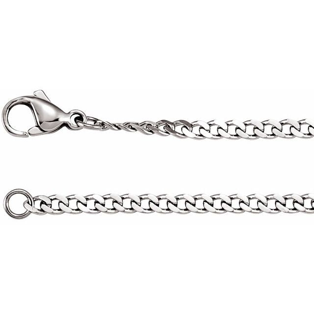 Stainless Steel 3.2 mm Diamond-Cut Curb 20" Chain