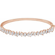 14K Rose 4 1/5 CTW Lab-Grown Diamond Bangle 7" Bracelet