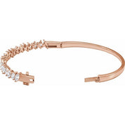 14K Rose 4 1/5 CTW Lab-Grown Diamond Bangle 7" Bracelet