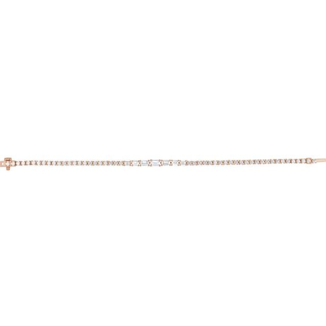 14K Rose 4 5/8 CTW Lab-Grown Diamond Line 7" Bracelet