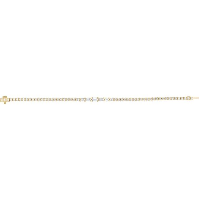 14K Yellow 4 5/8 CTW Lab-Grown Diamond Line 7" Bracelet