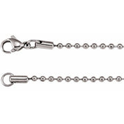 Stainless Steel 2.4 mm Hollow Bead 16" Chain