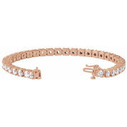 14K Rose 9 CTW Lab-Grown Diamond Link 7 1/4" Bracelet