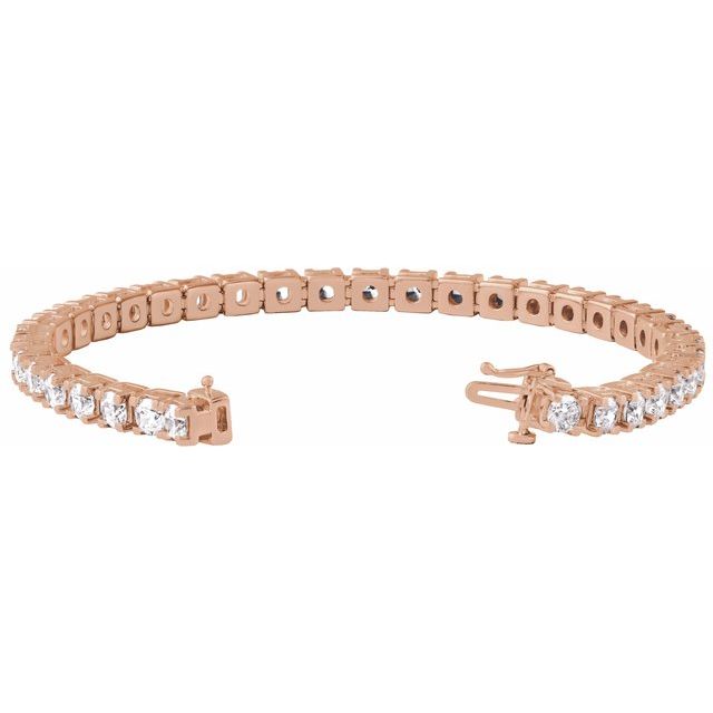 14K Rose 9 CTW Lab-Grown Diamond Link 7 1/4" Bracelet