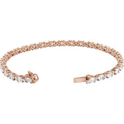 14K Rose 5 1/2 CTW Lab-Grown Diamond Line 7" Bracelet
