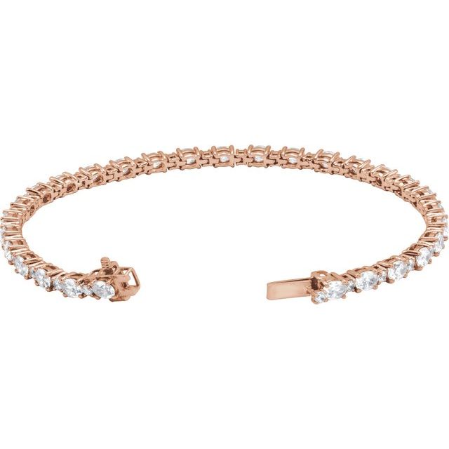 14K Rose 5 1/2 CTW Lab-Grown Diamond Line 7" Bracelet