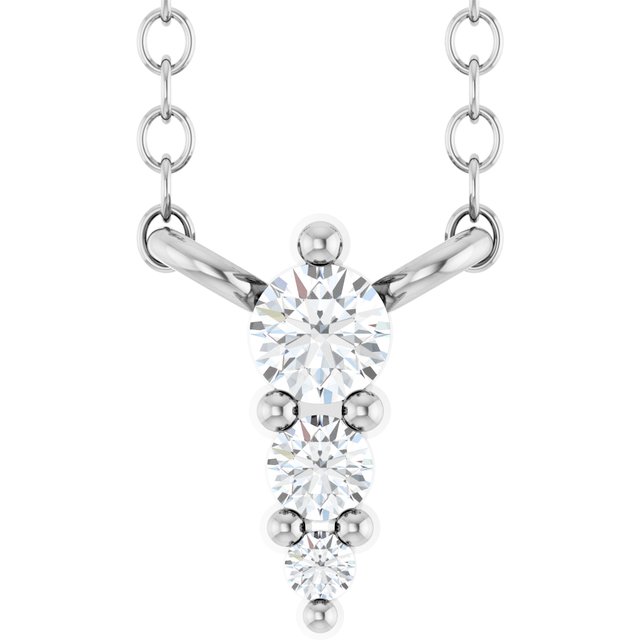 Sterling Silver .05 CTW Lab-Grown Diamond Graduated 18" Necklace