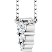 Sterling Silver .05 CTW Lab-Grown Diamond Graduated 18" Necklace