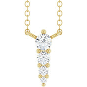 14K Yellow 1/8 CTW Lab-Grown Diamond Graduated 18" Necklace