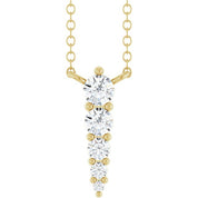 14K Yellow 1/5 CTW Natural Diamond Graduated 18" Necklace
