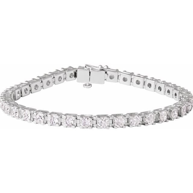 14K White 7 CTW Lab-Grown Diamond Link 7 1/4" Bracelet